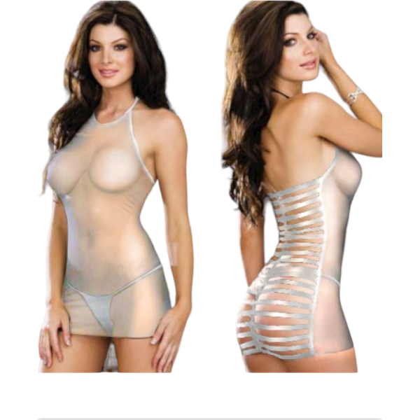 Tegan Fantazi Beyaz Tül Babydoll Gecelik TG273219