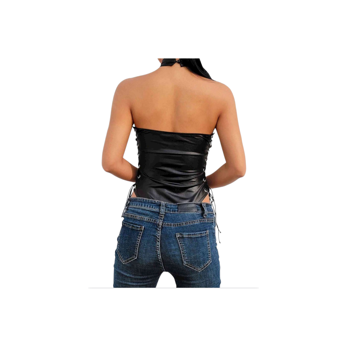 Tegan Fantezi Yanları Kuş Gözlü Yandan Bağlamalı  Seksi Babydol TG275426 - Görsel 9